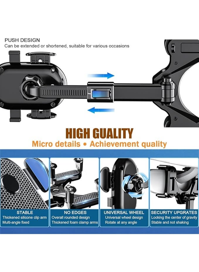 Mobile Phone Holder Car, Universal Vehicle Mobile Phone Holder, 360° Rotation Universal Car Mobile Phone Holder, Multifunctional Rear View Mirror Phone Holder, 360 Degree Rotatable Retractable - Image 4