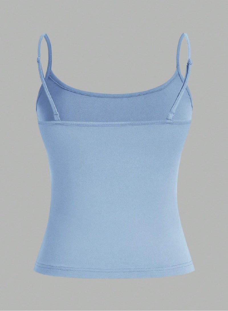 MANIKAN MANIKAN Undershirt For Women Plain Stretch with Thin Straps and Open Neckline  - Image 2