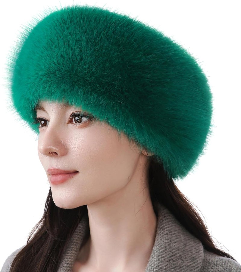 Dikoaina Womens Faux Fur Headband Winter Earwarmer Earmuff Ski - Image 1