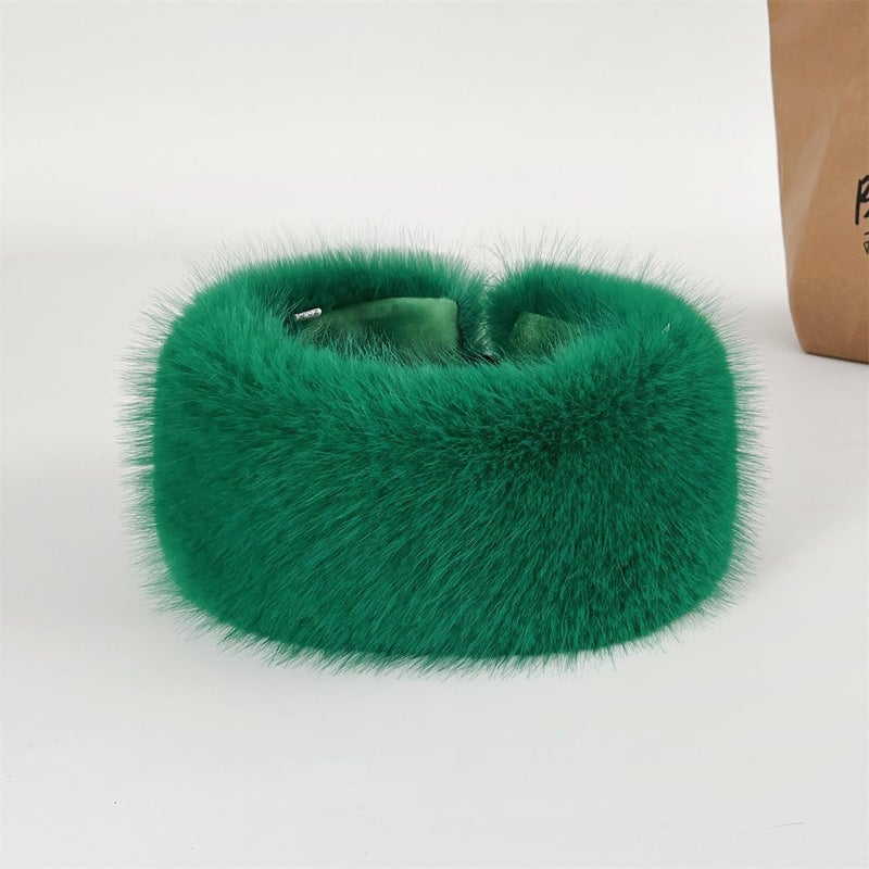 Dikoaina Womens Faux Fur Headband Winter Earwarmer Earmuff Ski - Image 2