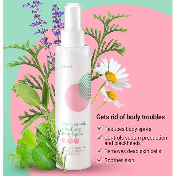 Petitfee Koelf, Madecassoside Clarifying Body Spray, 5.07 fl oz (150 ml) - Image 3