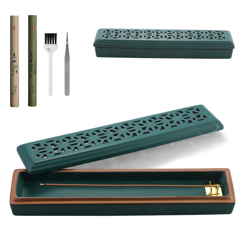 CEREMONY Incense Holder for Sticksï¼ŒCeramic Insence-Stick Holder Ash Catcherï¼ŒIncense Holder Timkburner for Meditation Yoga Spa Room Decor - Image 1