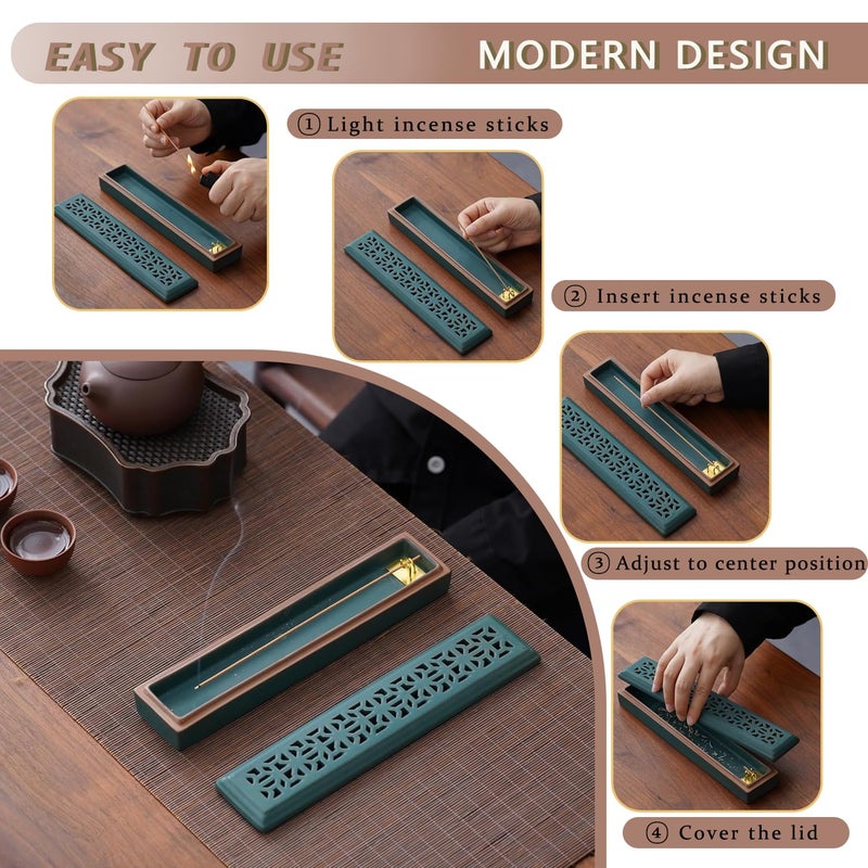 CEREMONY Incense Holder for Sticksï¼ŒCeramic Insence-Stick Holder Ash Catcherï¼ŒIncense Holder Timkburner for Meditation Yoga Spa Room Decor - Image 2