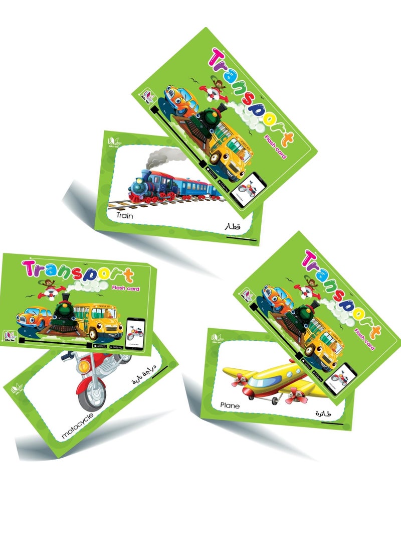 Five sets of cards (Zoo / farm animals - vegetables / fruits - transportation)  - Image 4