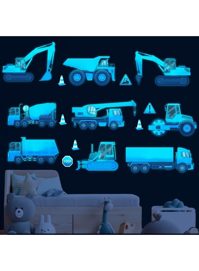 Sinekong Construction Wall Decals Glow in The Dark Wall Stickers City Vehicles Car Wall Decal Luminous Truck Excavator Tractor Decals Transportation Sticker Boys Kids Bedroom Playroom Nursery Ceiling Decor - Image 4
