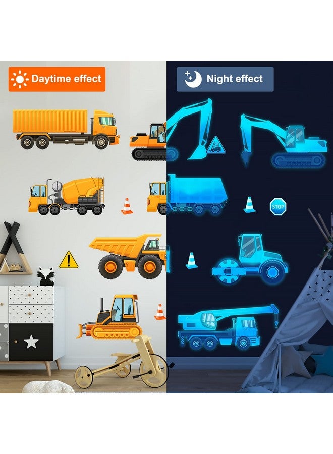 Sinekong Construction Wall Decals Glow in The Dark Wall Stickers City Vehicles Car Wall Decal Luminous Truck Excavator Tractor Decals Transportation Sticker Boys Kids Bedroom Playroom Nursery Ceiling Decor - Image 5