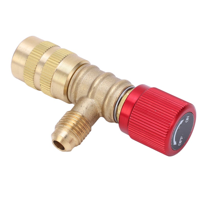 Refrigerant Charging Valve Liquid Safety Valve for R22 R410 R134A R404 1/4in Male 5/16in Female - Image 1