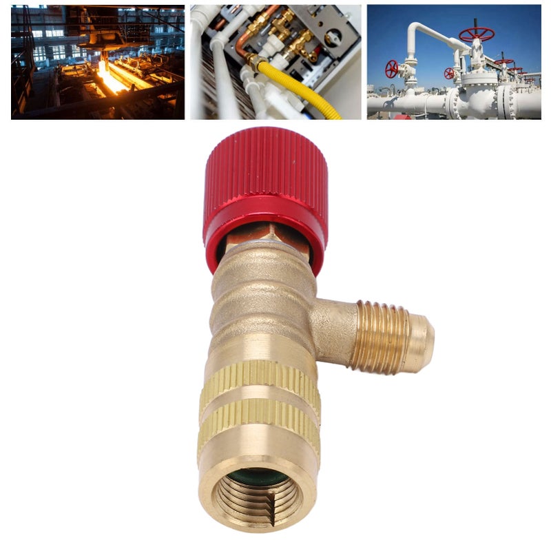 Refrigerant Charging Valve Liquid Safety Valve for R22 R410 R134A R404 1/4in Male 5/16in Female - Image 4