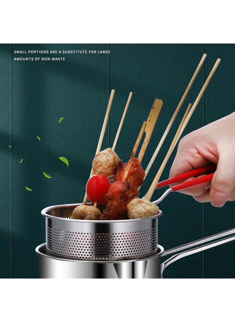 Krifa Enterprise Krifa Enterprise Stainless Steel Deep Frying Pot with Strainer Basket 1200ml with Handle for Frying French FriesChicken WingsShrimpFish 1pc  - Image 5