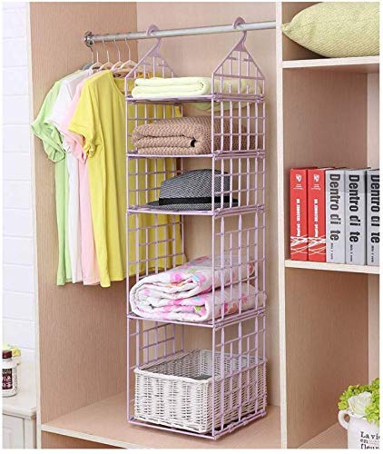 Ansawi 4 Pockets Wardrobe Door Wall Mounted Clothing Underware Hanging Storage Bag Multi Colour 1 Piece - Image 2