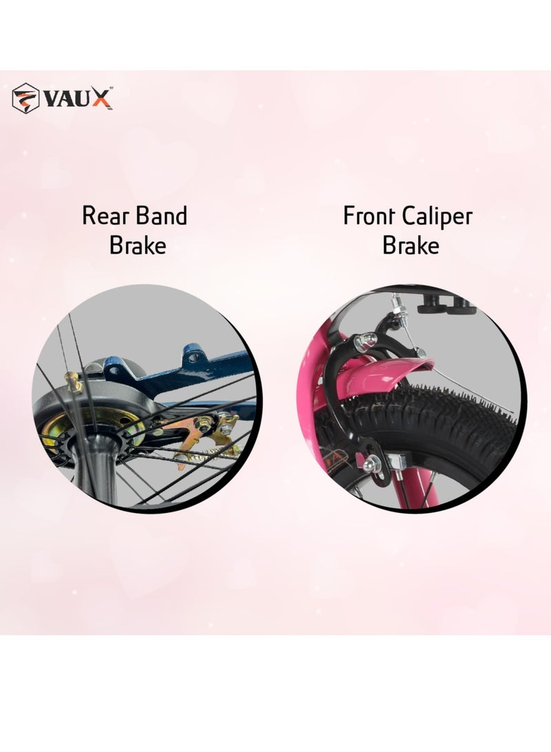 Vaux Eva Road Bike || 14 Inch Wheel Size || For Kids || Adjustable Seat || Pink - Image 4