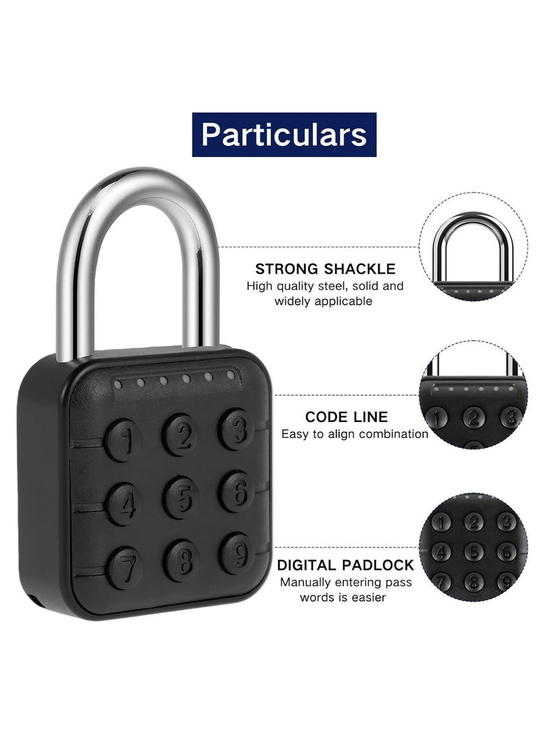 Generic Smart Password Padlock, Anti Rust Waterproof Combination Lock, Portable Durable Digital Luggage Lock, Intelligent Code Lock For Door, Suitcase, Backpack, Bicycle, (Password Version, Not Support App)  - Image 2