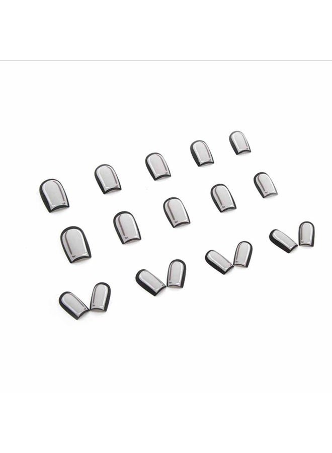 Foccna Black Press on Nails Comic Medium Long, Acrylic Fake Nails Square Cartoon False Nails,Artificial Nails for Women and Girls 24 pcs - Image 3