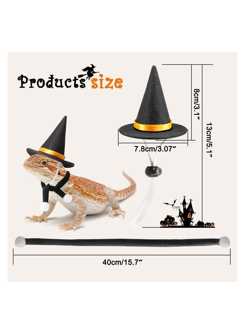 KASTWAVE Bearded Dragon Hat Wizard Design, Lizard Halloween Witch Hat with Elastic Chin Strap, Halloween Wizard Hat Cosplay Reptile Apparel Outfit - Image 5