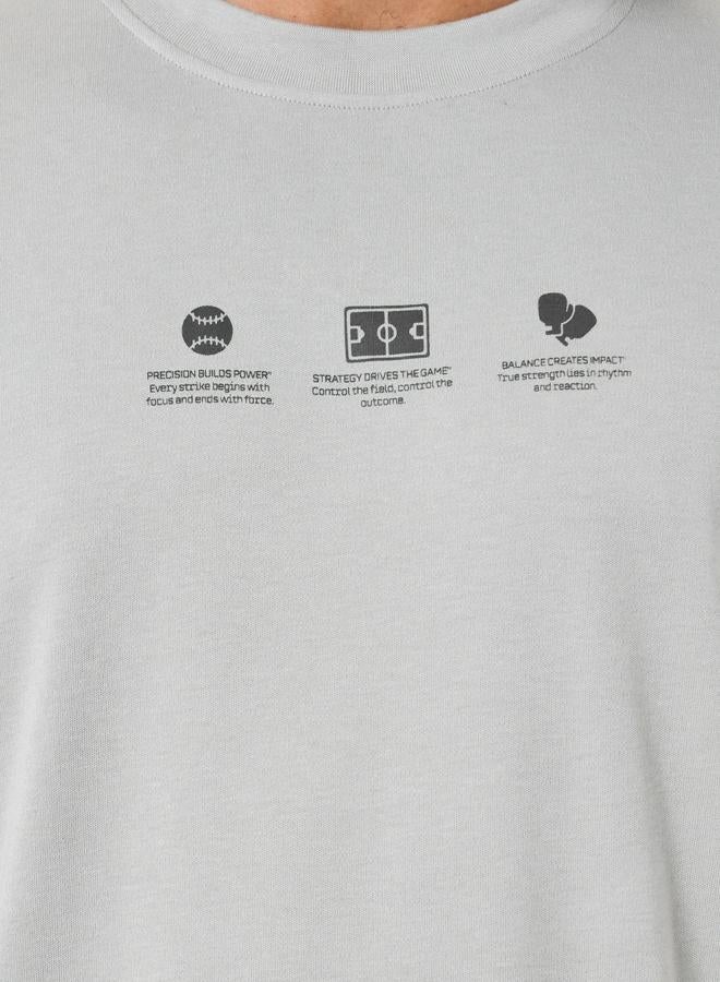 Styli Active Men Oversized Minimal Print T-Shirt - Image 2