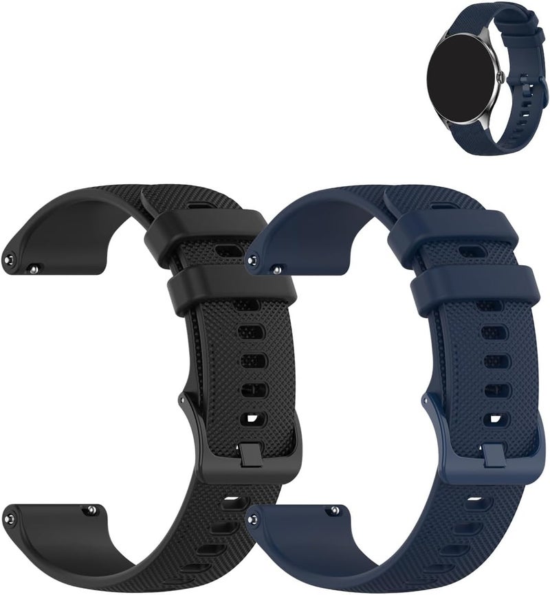 WUNIAK Compatible for IBESI Smart Watch，Replacement New Soft Sport Silicone Waterproof Strap Wristbands for IBESI .(Black+Blue,2 Pack) - Image 1