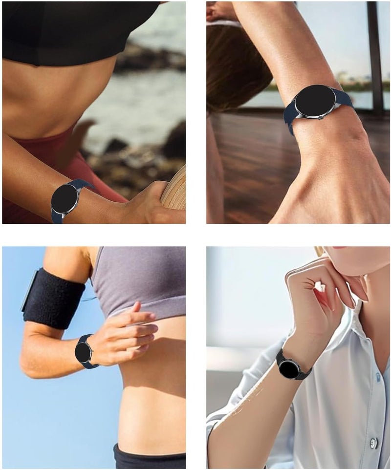 WUNIAK Compatible for IBESI Smart Watch，Replacement New Soft Sport Silicone Waterproof Strap Wristbands for IBESI .(Black+Blue,2 Pack) - Image 4