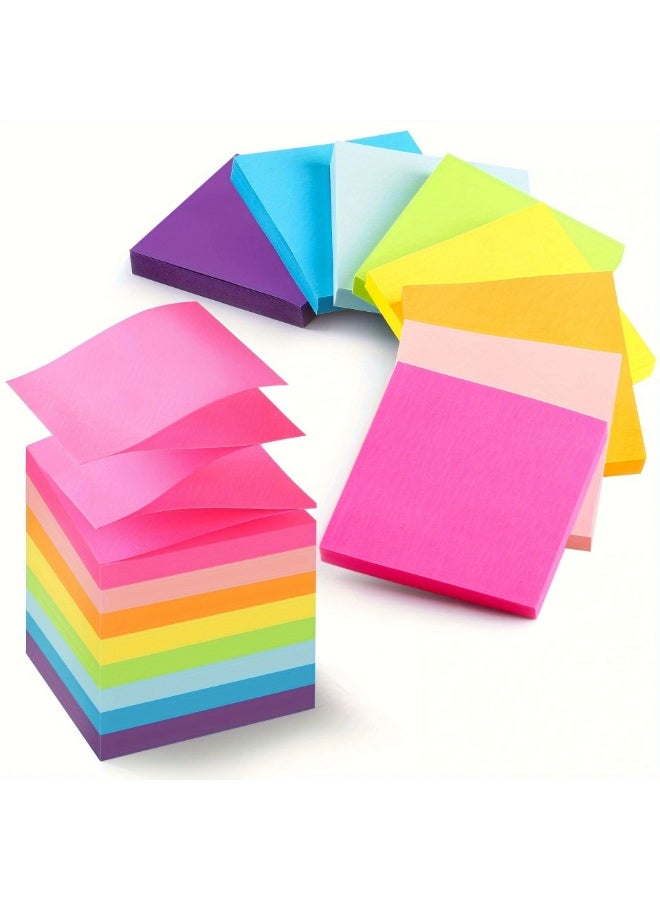 8 دفاتر ملاحظات لاصقة قابلة لإعادة التعبئة بألوان زاهية دفاتر ملاحظات لاصقة ذاتية اللصق ملاحظات لاصقة فائقة اللصق