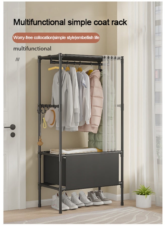 Simple wardrobe dormitory bedroom clothes rack coat storage rack multi-layer vertical dustproof wardrobe assembly hanging wardrobe storage cabinet economical - Image 1