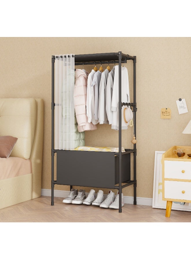 Simple wardrobe dormitory bedroom clothes rack coat storage rack multi-layer vertical dustproof wardrobe assembly hanging wardrobe storage cabinet economical - Image 2