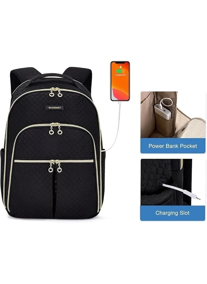 BAGSMART BAGSMART Black Bonchemin Laptop Backpacks for Women