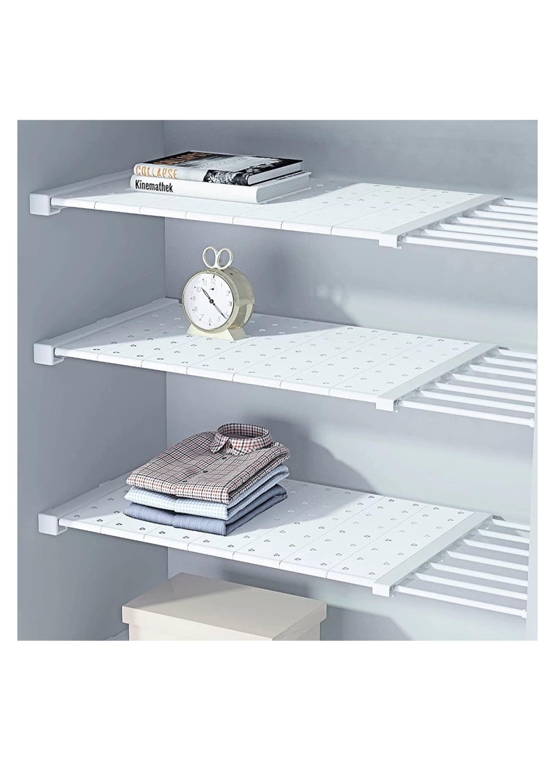 Arabest Closet Tension Shelf & Rod, Bathroom Kitchen Garage Telescopic Storage Rack, Expandable Adjustable Separator Wardrobe Cupboard Space Saving Divider (40-80cm)  - Image 1