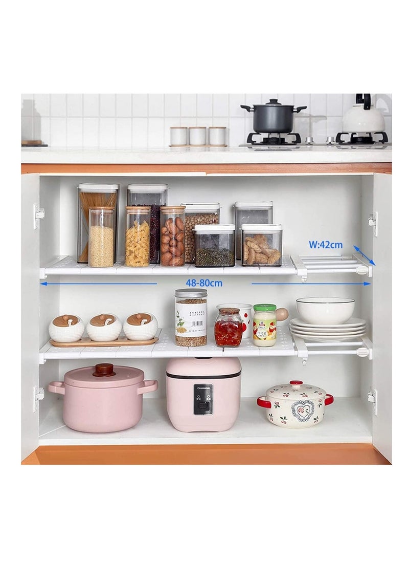 Arabest Closet Tension Shelf & Rod, Bathroom Kitchen Garage Telescopic Storage Rack, Expandable Adjustable Separator Wardrobe Cupboard Space Saving Divider (40-80cm)  - Image 5