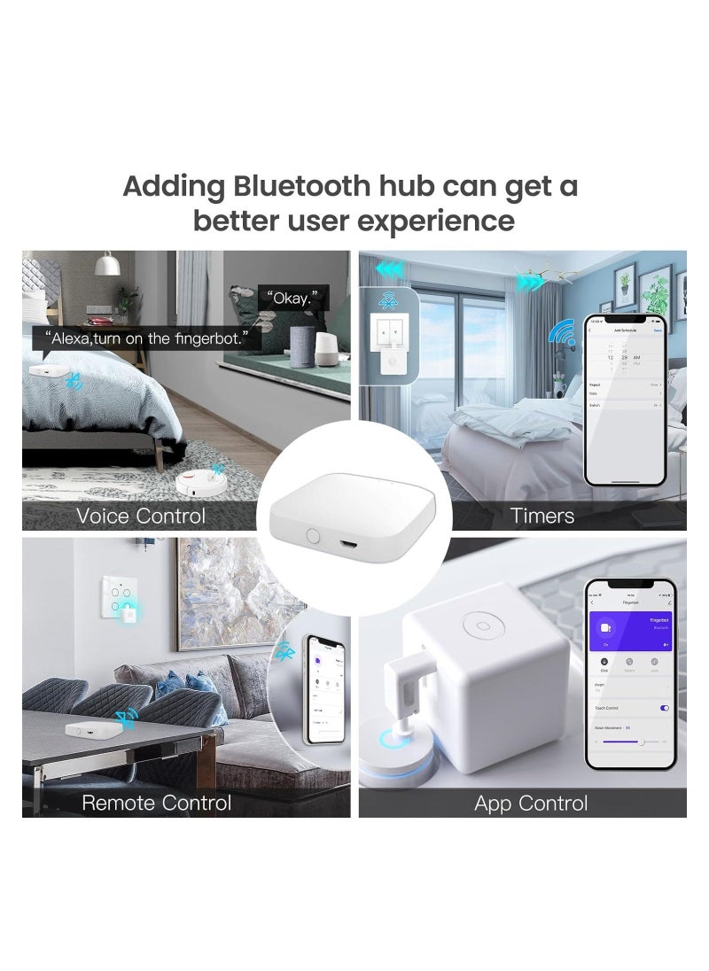 Fingerbot Plus Smart Button Pusher, Upgrade with Touch Control, No Wiring Switch, Work with Smart Life App, Add Tuya Bluetooth Hub Make it Compatible with Alexa, Google Home and Timer Control