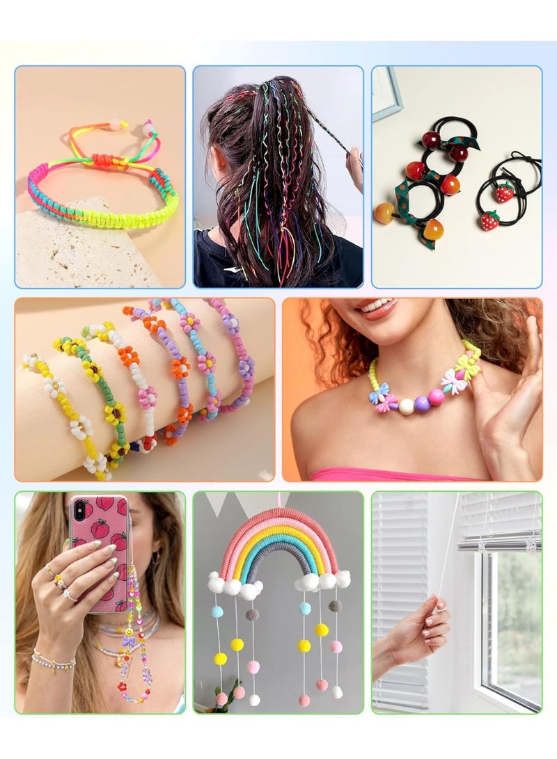 2 Rolls White Elastic Bracelet String Total 330 Feet,1mm Elastic Cord for Beading Stretchy String with Beading Needle for Bracelets, Sewing, Necklace, Jewelry Making and Crafts - Image 4