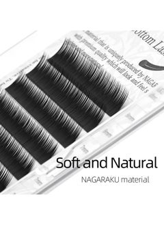NAGARAKU NAGARAKU Bottom Eyelash Extensions Individual Lashes Classic Single Matte Black Soft Natural Faux Mink False Lashes 12 rows (0.10mm J curl 5-8mm Mix Tray)  - Image 4