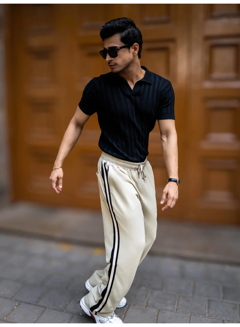 Maniac Maniac Mens Twin Line Tape Biscuit Cotton Baggy pant