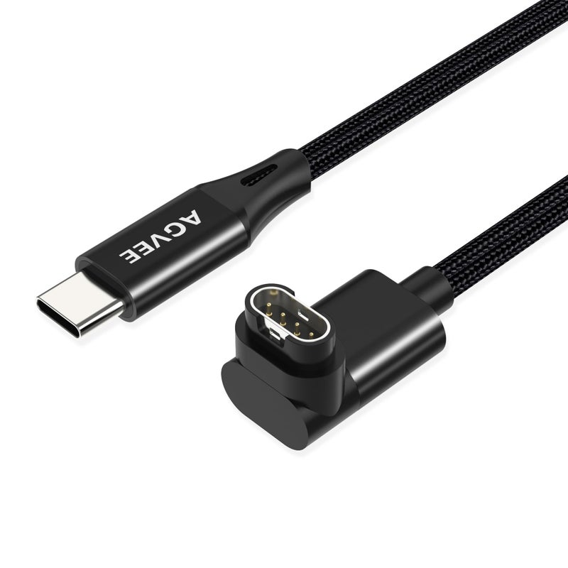 AGVEE 2 Pack 3.3ft Charger for Garmin Watch USB C, L-Shape Charging Cable for Fenix, Forerunner, Vivoactive, Instinct, Venu, Tactix, Approach, D2, Quatix Series, Right Angle Braided, Black - Image 1