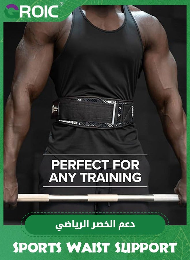 GROIC Strength Weightlifting Belt, Weight Belt for Workout on Fitness Equipment, Weight Lifting Back Support Workout belt for Lifting, Fitness, Cross Training and Powerlifting  - Image 4
