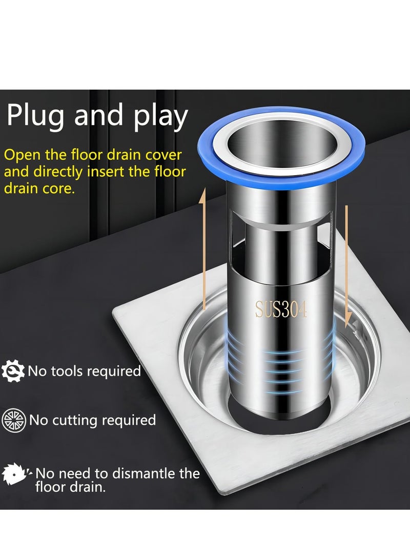 Excefore 304 Stainless Steel Odor Proof Floor Drain Core, Sewer Anti-Odor Cover Sealing Ring, Floor Drain Backflow Preventer, Suitable for Kitchen Bathroom(32mm)  - Image 5