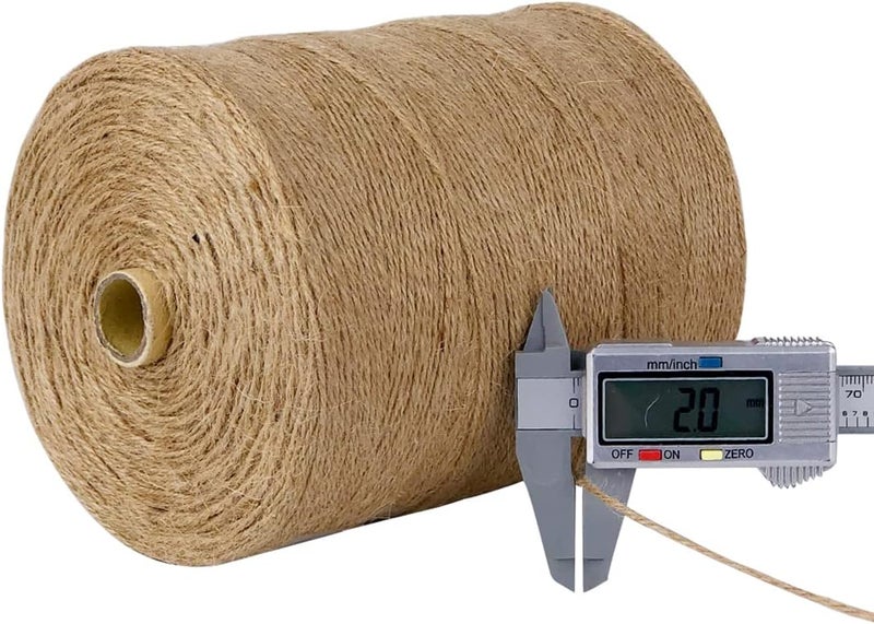 PH PERKHOMY PerkHomy Jute String String 3600 Meters Natural Fine Rope, Craft Garden Plant Gift Packaging Label Art Wedding Home Decoration Packaging Supplies Christmas Rope Bulk (3600 FT * 2mm (3 Layer)) - Image 4