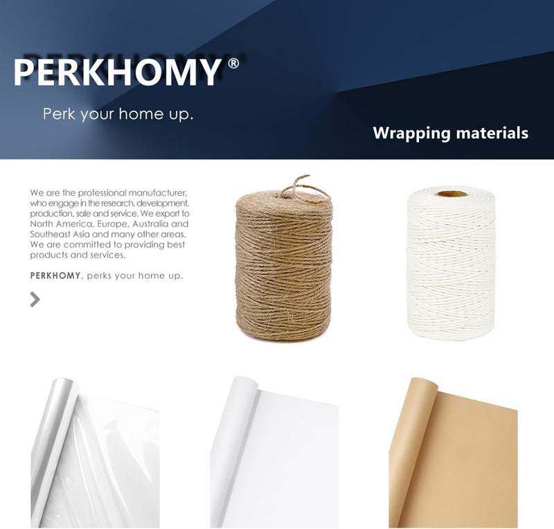 PH PERKHOMY PerkHomy Jute String String 3600 Meters Natural Fine Rope, Craft Garden Plant Gift Packaging Label Art Wedding Home Decoration Packaging Supplies Christmas Rope Bulk (3600 FT * 2mm (3 Layer)) - Image 3