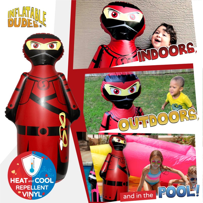 INFLATABLE DUDES Ninja Toy 47 Inches Kids Punching Bag  Already Filled with Sand Bop Bag  Inflatable Bopper  Boxing  Ninja Birthday Party  Party Decorations  Punching Bag for Kids Sam - Image 3