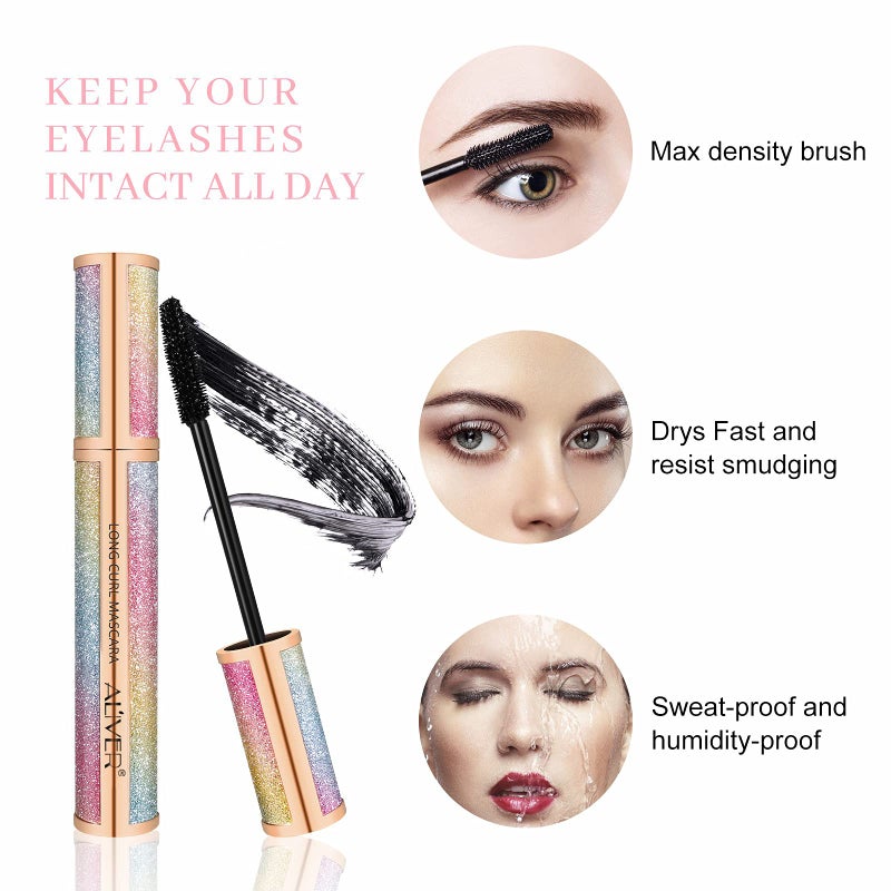 Mcukv 4D Silk Fiber Lash Mascara - Luxuriously Longer, Voluminous Eyelashes, Waterproof Tubing Mascara in Black, Natural Lengthening, Smudge-proof, Hypoallergenic, No Clumping, Easy to Apply & All Day Full - Image 2