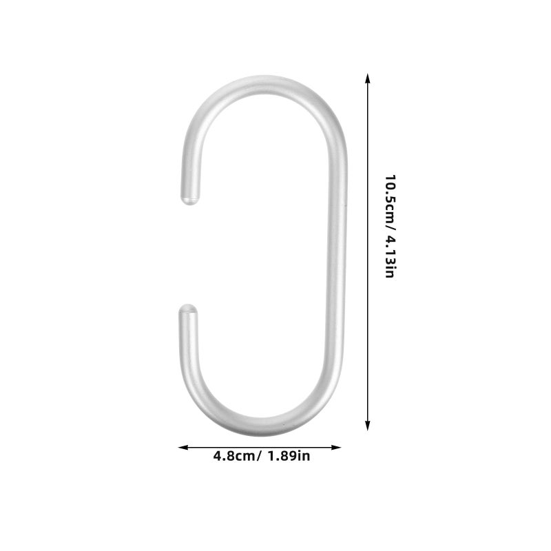 6 Pcs Silver C Shape Metal Hooks Heavy Duty For Closet Hanging Scarves Bags Clothes - Image 3