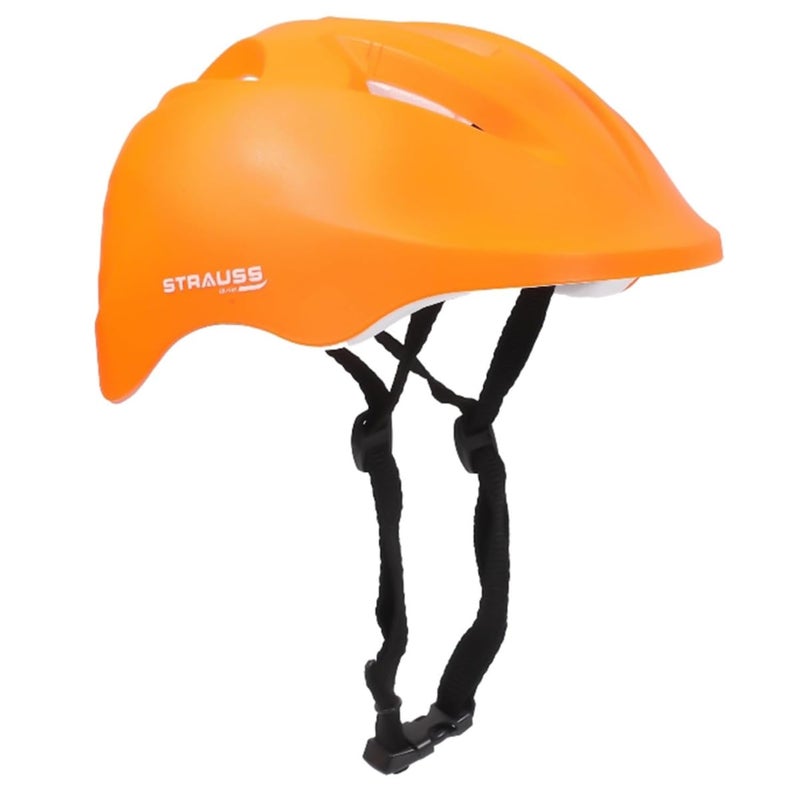 STRAUSS GlideX Cycling Helmet | Lightweight with Good Ventilation | Multi-Sport Helmet for Mountain, Road Biking & Skating | EPS Foam Lining | Ideal for Adults with 15+ Age (Orange) - Image 1
