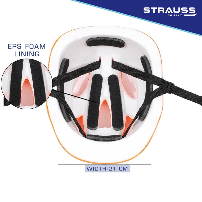 STRAUSS GlideX Cycling Helmet | Lightweight with Good Ventilation | Multi-Sport Helmet for Mountain, Road Biking & Skating | EPS Foam Lining | Ideal for Adults with 15+ Age (Orange) - Image 4