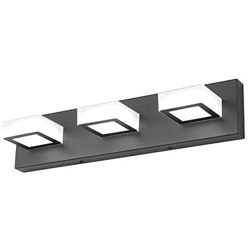 Ralbay 3 Light Dimmable Bathroom Vanity Light LED Modern Matte Black Vanity Wall Light Acrylic Stainless Steel Bathroom Vanity Lighting Fixtures - Image 1