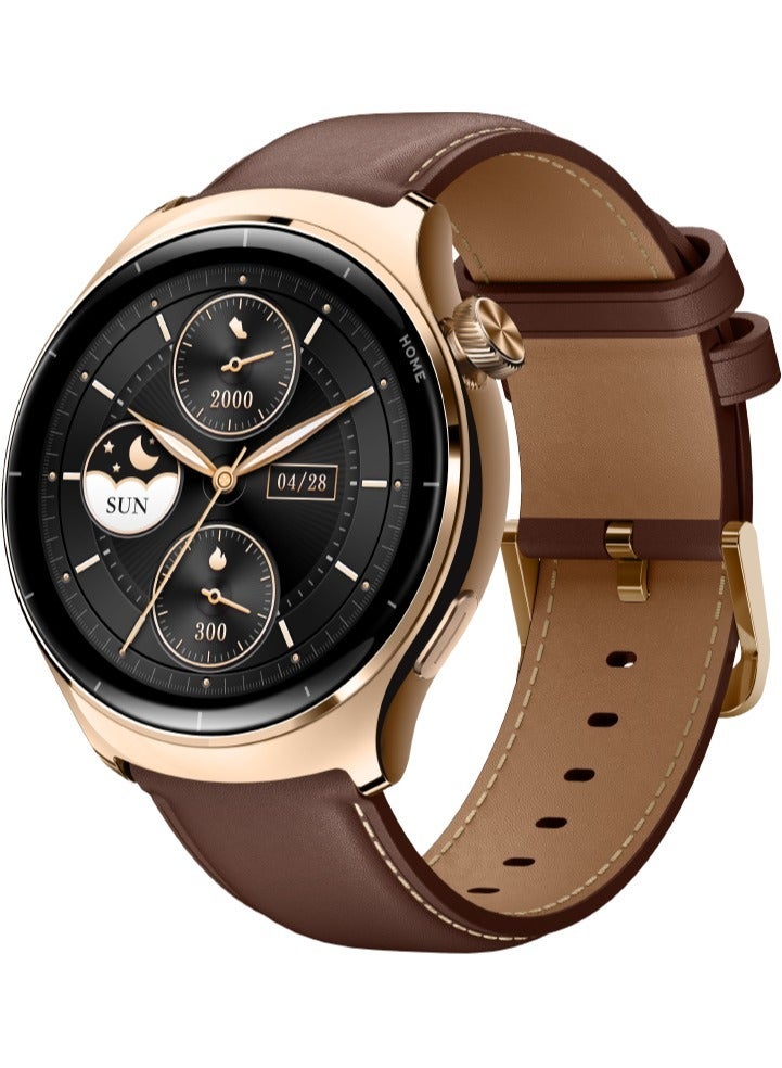 Mibro Lite 3 Pro Smart watch 1.32" AMOLED Display 10 Axis Motion Sensor Bluetooth Calling GPS 150+ Sport Modes 5ATM Water Resistant Heart Rate Monitoring 15 Days Battery Life Smartwatch Brown - Image 1