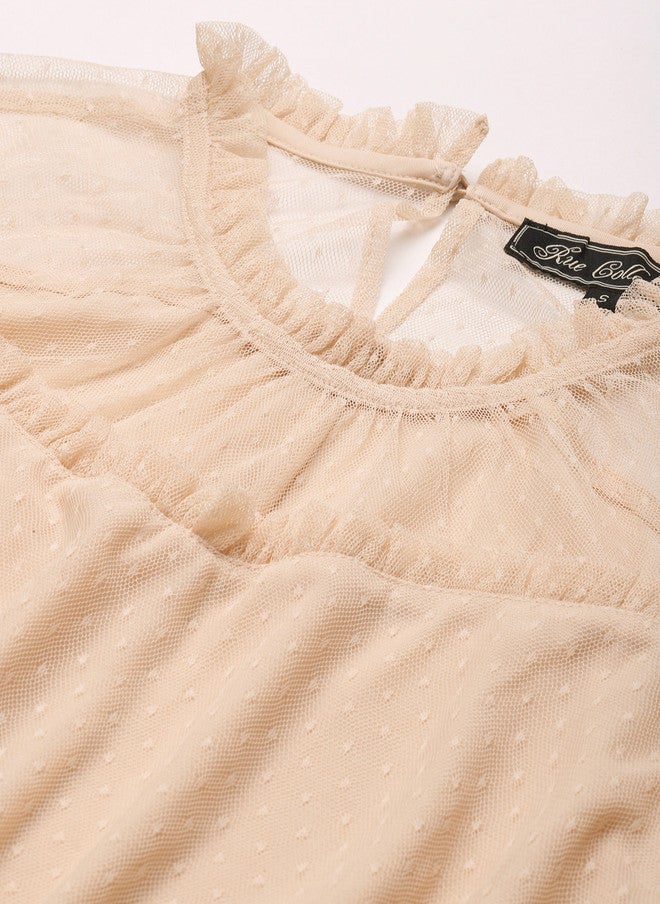 Rue Collection فستان ميدي بلون الخوخ للنساء - Image 2