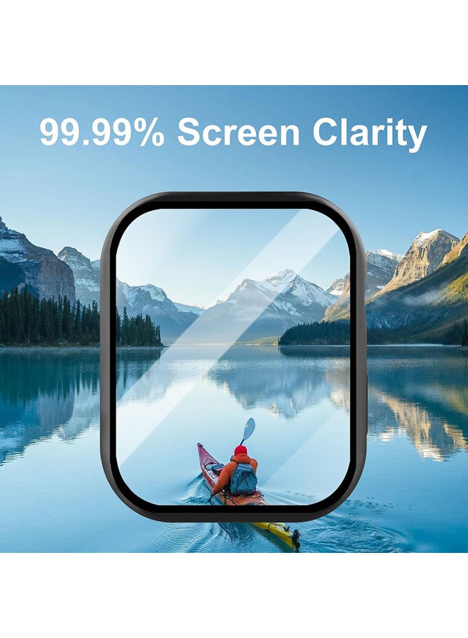 SJet Case for Apple Watch SE 3 (2025)/ SE 2/ SE 44mm case with Tempered Film Screen Protector, Full Protective Hard PC Bumper Touch Sensitive HD Screen Cover(44mm, Black) - Image 4