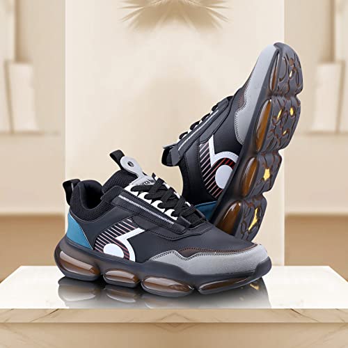 Bacca Bucci® Viking Men's Exclusive X9X Elevated Sneakers | Hyper Airsole Conduit- Black, Size UK9 - Image 2
