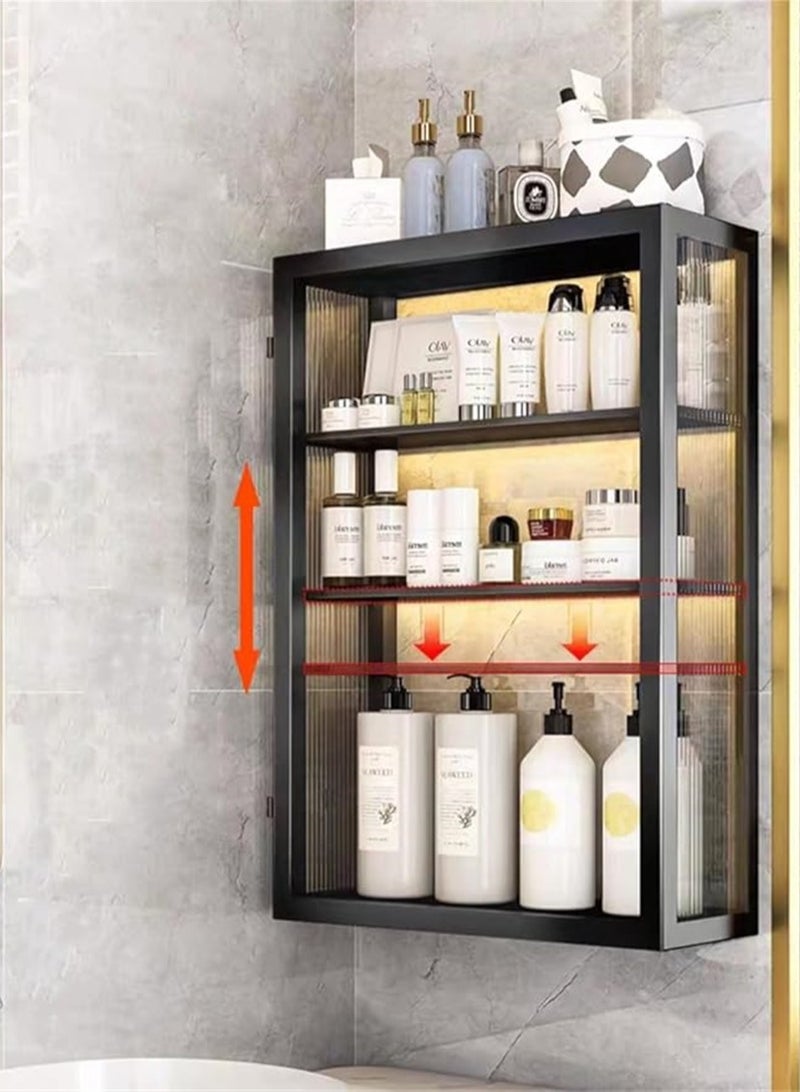 Generic 3 Tier Bathroom storage Cabinet, Kitchen Shelf Wall Mounted Storage Cabinet, Toilet Storage Organizer Space Saver with Clear Door for Bedroom Bathroom Living Room and Kitchen (1 Door)  - Image 2