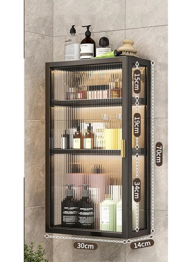 Generic 3 Tier Bathroom storage Cabinet, Kitchen Shelf Wall Mounted Storage Cabinet, Toilet Storage Organizer Space Saver with Clear Door for Bedroom Bathroom Living Room and Kitchen (1 Door)  - Image 3