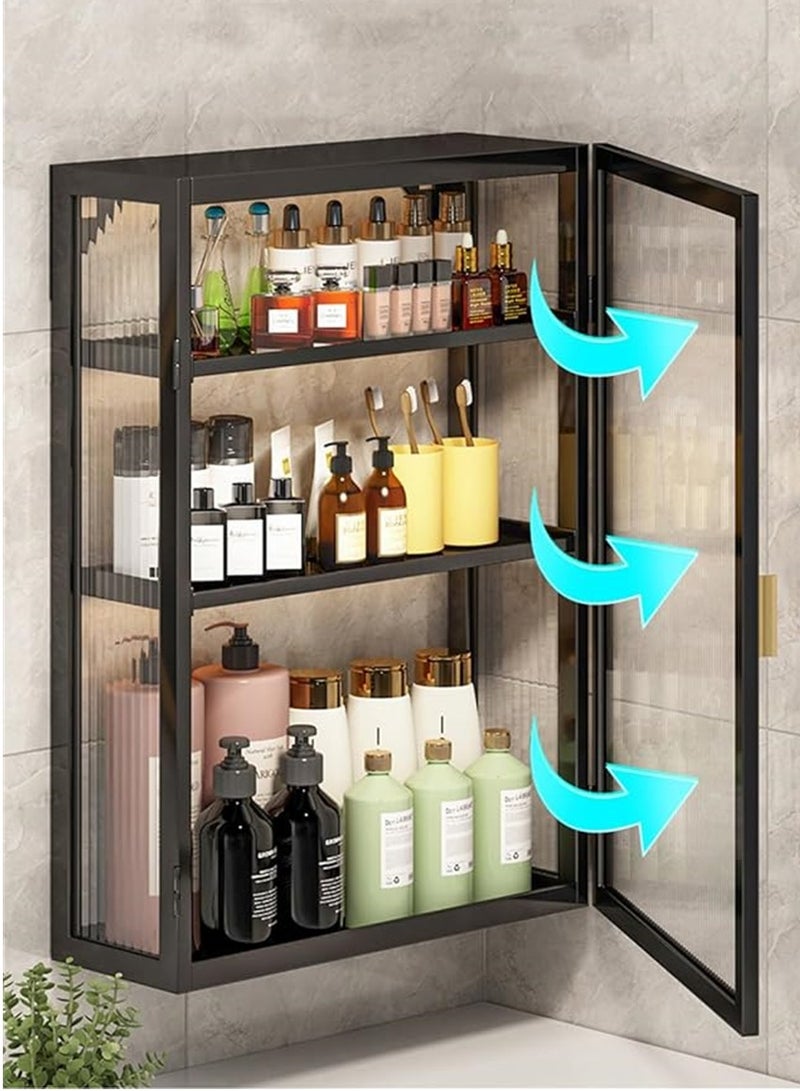 Generic 3 Tier Bathroom storage Cabinet, Kitchen Shelf Wall Mounted Storage Cabinet, Toilet Storage Organizer Space Saver with Clear Door for Bedroom Bathroom Living Room and Kitchen (1 Door)  - Image 5