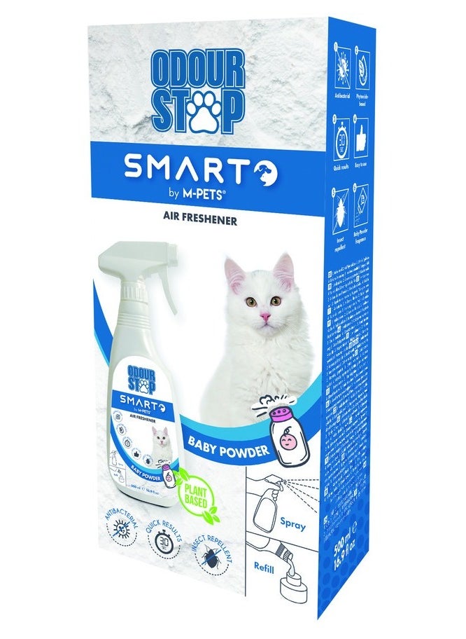 mpets Odour Stop Air Freshener Spray Baby Powder 500ml  - Image 2